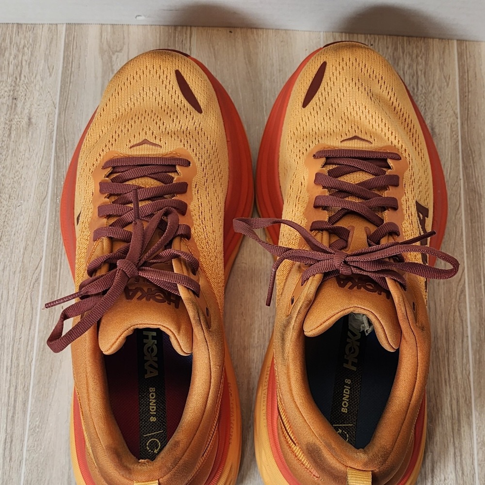 Hoka Womens W Bondi 8 Running Shoes size 9.5 Orange Sneakers (see pics) - Picture 4 of 15